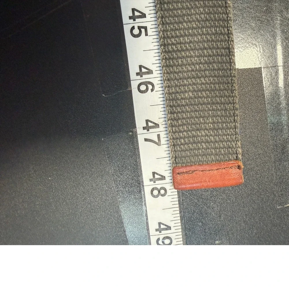 Y2k American Eagle Mens 2 Sided Rope D-Ring Belt Grey Blue Leather Trim 48